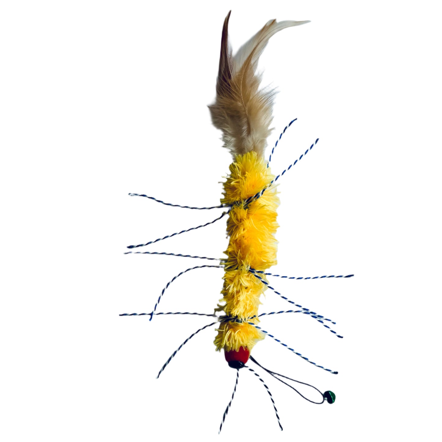 8.5" tip to tail, about half of that are the feather tail, about 1" wide, variety of colours