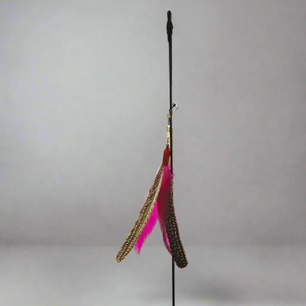 closeup of the swivel head feather attachment that comes with the wand