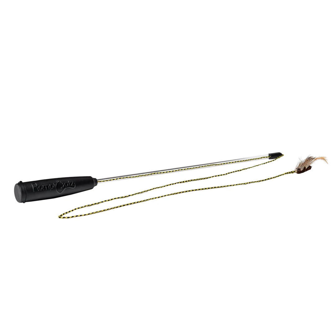 ajustable string wand Purrfect for exercising your cat * Fun interactive bonding experiences during play! Total rod length: 18”
Variable string lengths: 1”- 36”
Toy: 3”
Contains 1 rod, 1 bug