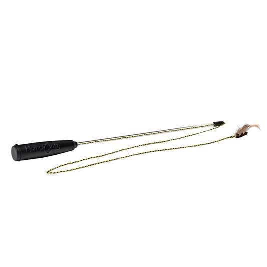 ajustable string wand Purrfect for exercising your cat * Fun interactive bonding experiences during play! Total rod length: 18”
Variable string lengths: 1”- 36”
Toy: 3”
Contains 1 rod, 1 bug