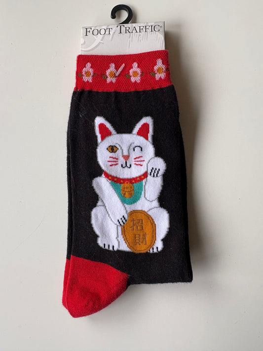 Socks - Foot Traffic - Good Fortune Cat