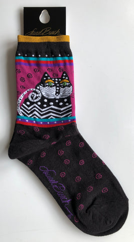 Socks - Laurel Burch Women's Socks – black cat crew socks