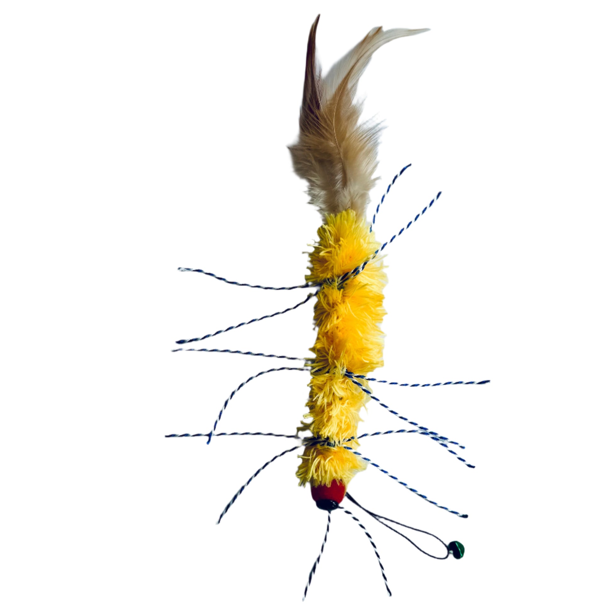 8.5" tip to tail, about half of that are the feather tail,  about 1" wide, variety of colours