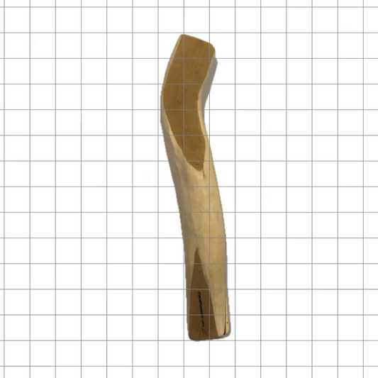 A single post of Honeysuckle wood, pieces range in shape, size and weight in the 300g range, shown here on 1" grid for size reference - approx 12" long and 2" diameter