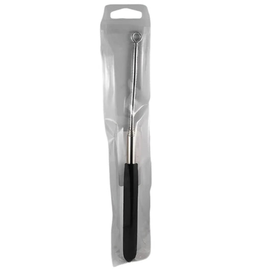 cat toy black handle rod with silver extendable tip to 29"
