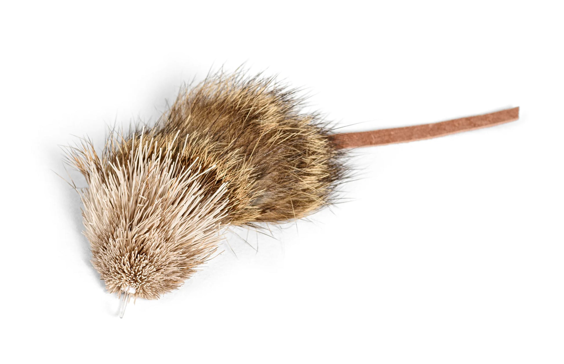 Fun, furry realistic, double-jointed mouse! Agile and wiggly ...simply irresistible to cats and kittens! The essential cat toy for the mouse hunter in your household! 5" long nose to tail, natural and synthetic materials