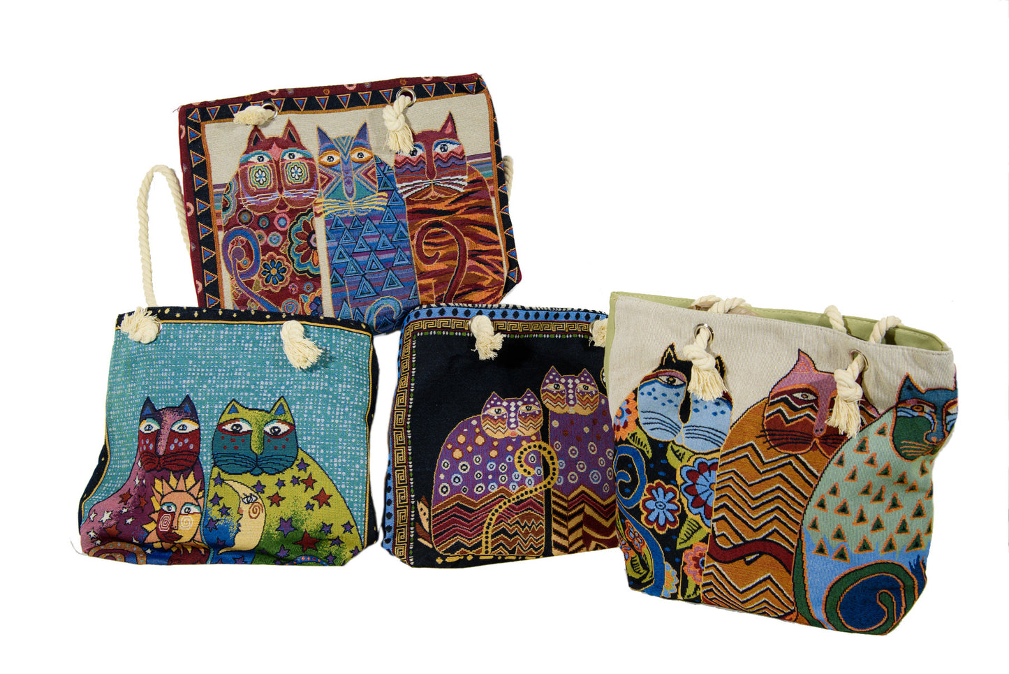 Canvas Bag - Laurel Burch - turquoise