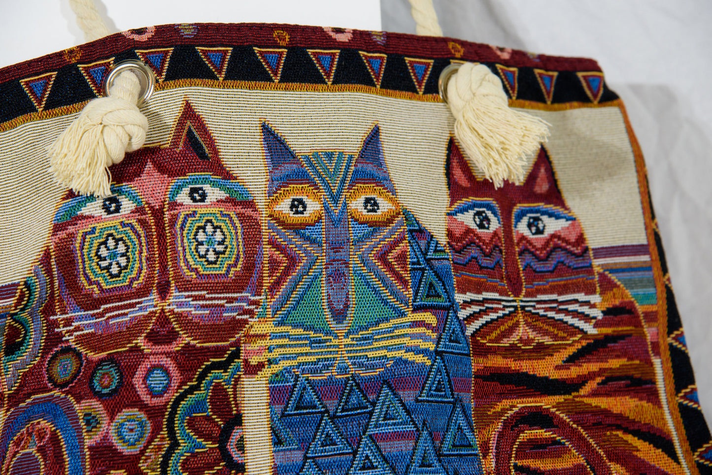 Canvas Bag - Laurel Burch - red tapestry